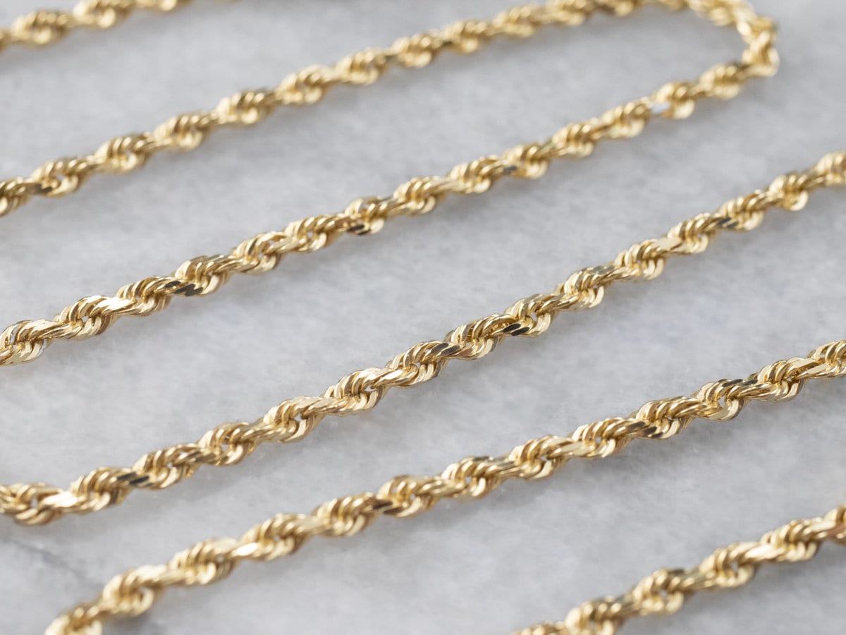 Gelbgold Seil Twist Kette, 14K 18 Inch Unisex Gold Anhänger Layering Chain 0Rc6Ht8D von MSJewelers