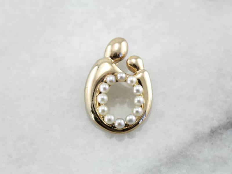 Mutter Und Kind-Anhänger Mit Perlen Ergänzung Ewxkfz-P von MSJewelers
