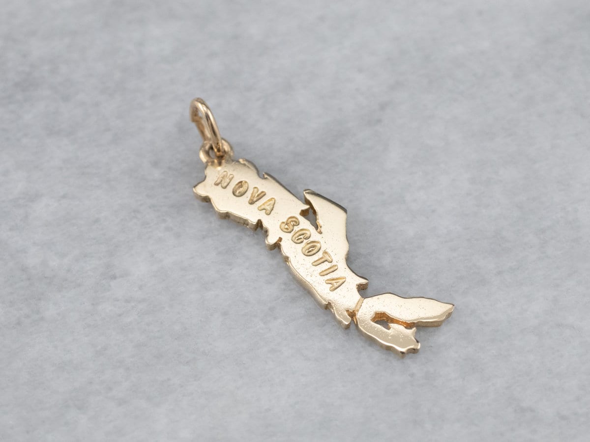 Nova Scotia Karte Charm, 10K Gold Kanada Reise Tourist Eux2Cclp von MSJewelers