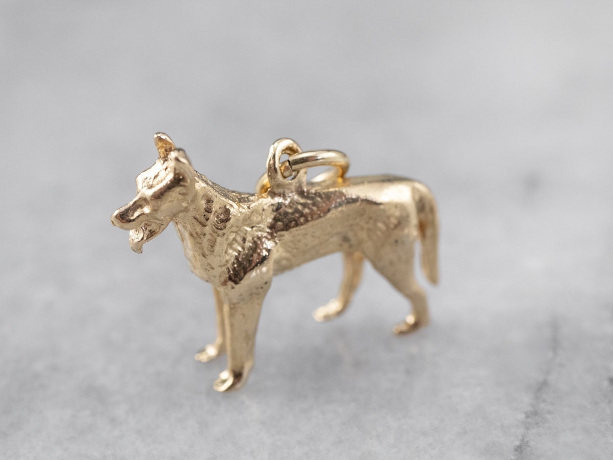 Schäferhund Gold Charm, Hund Tier Haustier Anhänger, Layering Charm Sammler R77D9Uh8 von MSJewelers