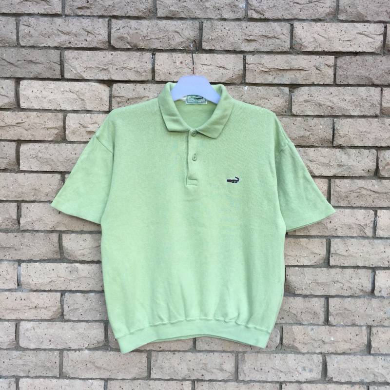 Vintage Krokodil Baumwolle Poloshirt Gesticktes Logo, Größe M von MSKvintagestore