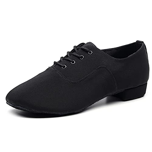 Herren Schwarz Ballroom Latin Performance Schuhe Walzer Modern Dancing Practice Shoe, Schwarz2, 38 EU von MSMAX