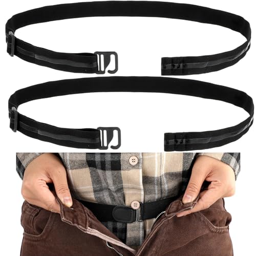 MSPEBEC Herren-Hemdhalter, Hemdenverschluss mit verstellbarem, elastischem Hemdständer, Hemdhaltergürtel, Herren-Business-Hemd versteckt für einen sauberen Look (schwarz) von MSPEBEC