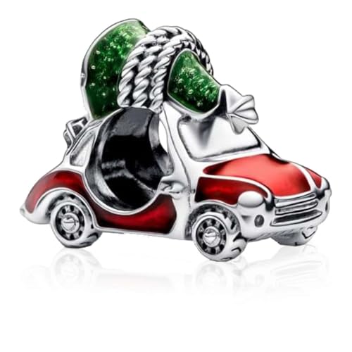 MSPOVOF Auto & Weihnachtsbaum Charms 925 Sterling Silber Armbänder Anhänger 5A Cubic Zirconia Christmas Geburtstage Geschenk für Damen von MSPOVOF