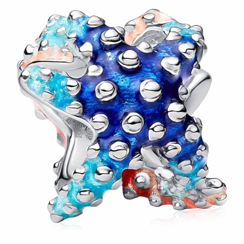 MSPOVOF Blauer Seestern Charms S925 Sterling Silber Anhänger für Armbänder und Halsketten Frauen Schmuck Geschenk von MSPOVOF