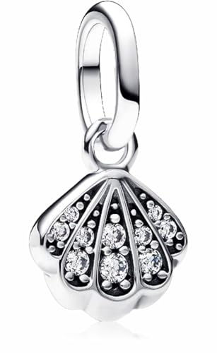 MSPOVOF Funkelnde Muschel Mini Charms S925 Sterling Silber Anhänger für Armbänder und Halsketten Frauen Schmuck Geschenk von MSPOVOF