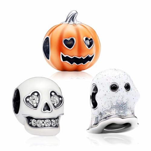 MSPOVOF Glow-in-the-Dark Halloweens Charms Bead für Armbänder und Halsketten 925 Sterling Silber für Halloween Geburtstag Weihnachten Mutter Frauen Schmuck Geschenk von MSPOVOF