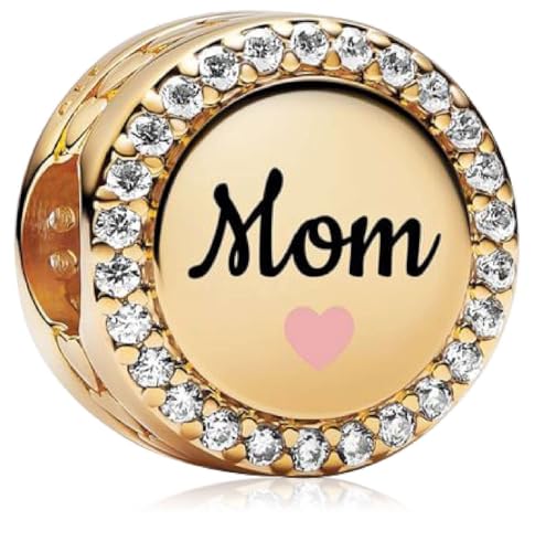 MSPOVOF Goldene Mutter 925 Sterling Silber 5A Zirkonia Anhänger für Armband Halsketten Schmuck Geschenk für Damen Frauen von MSPOVOF
