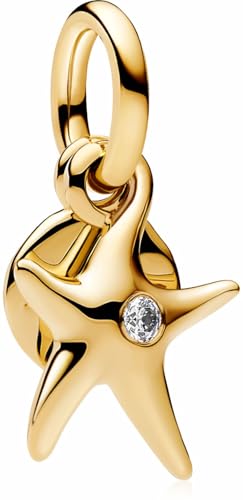 MSPOVOF Goldener Seestern Charms S925 Sterling Silber Anhänger für Armbänder und Halsketten Frauen Schmuck Geschenk von MSPOVOF