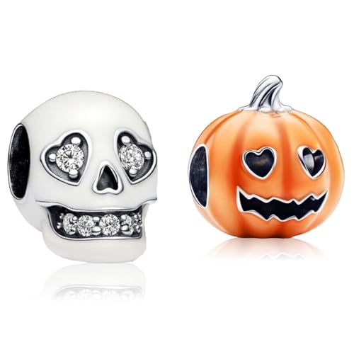 MSPOVOF Halloween Anhänger 2 Stück/Set C Charms 925 Sterling Silber Anhänger kompatibel mit Armband & Halskette Geschenk für Frauen von MSPOVOF