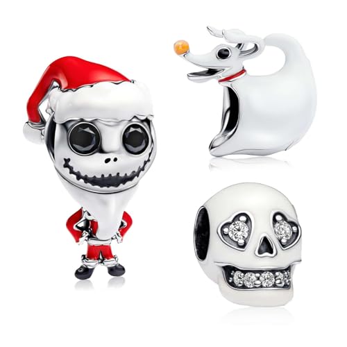 MSPOVOF Halloween Anhänger 3 Stück/Set B Charms 925 Sterling Silber Anhänger kompatibel mit Armband & Halskette Geschenk für Frauen von MSPOVOF