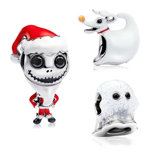 MSPOVOF Halloween Anhänger 3 Stück/Set C Charms 925 Sterling Silber Anhänger kompatibel mit Armband & Halskette Geschenk für Frauen von MSPOVOF