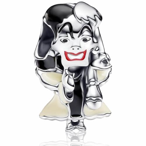 MSPOVOF Halloween Schwarze und weiße Hexe Charms Bead für Armbänder und Halsketten 925 Sterling Silber für Geburtstag Weihnachten Mutter Frauen Schmuck Geschenk von MSPOVOF