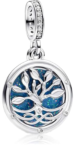 MSPOVOF Im Dunkeln Leuchtender Unendlichkeitsbaum Charm S925 Sterling Silber Charms Perle für Armbänder und Halsketten für Weihnachten Geburtstag Frauen Schmuck Geschenk von MSPOVOF