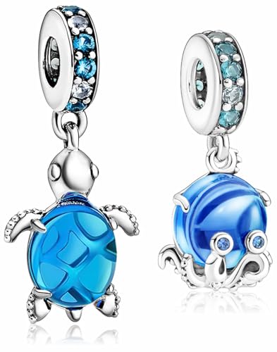 MSPOVOF Meerestiere Charms Set2-Stück/set A Charms S925 Sterling Silber Anhänger für Armbänder und Halsketten Frauen Schmuck Geschenk von MSPOVOF