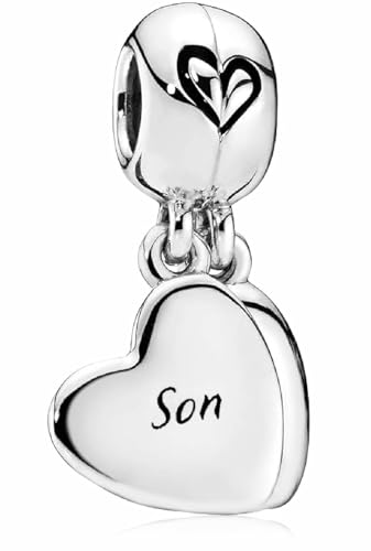 MSPOVOF Mutter & Sohn Herz geteilt Charms 925 Sterling Silber 5A Zirkonia Anhänger für Armband Halsketten Schmuck Geschenk für Damen Frauen von MSPOVOF