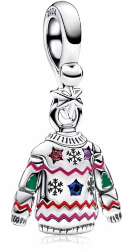 MSPOVOF Weihnachtspullover Charms S925 Sterling Silber Charms Perle für Armbänder und Halsketten für Weihnachten Geburtstag Frauen Schmuck Geschenk von MSPOVOF