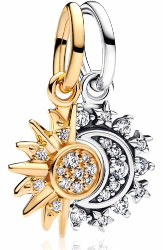 MSPOVOF Zweiteiliges Set Sonne und Mond Charms S925 Sterling Silber Charms Perle für Armbänder und Halsketten für Weihnachten Geburtstag Frauen Schmuck Geschenk MSPOVOF Zweiteiliges Set Sonne und Mond Charms S925 Sterling Silber Charms Perle für Armbänder und Halsketten für Weihnachten Geburtstag Frauen Schmuck Geschenk von MSPOVOF