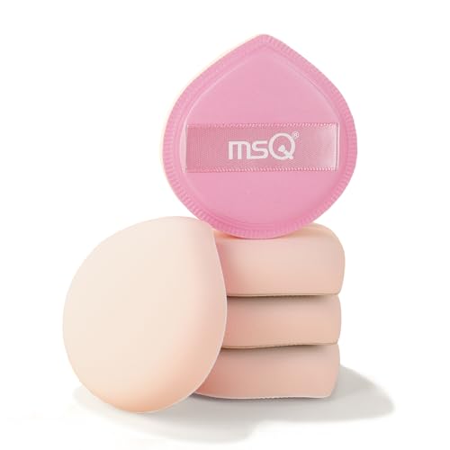 MSQ 5 Stück Make-up-Schwamm für Foundation Puderquaste Make-up-Kissen Powder Puff Waschbar Weich Schwämmchen für Flüssigkeit Kosmetik Lose Puder von MSQ