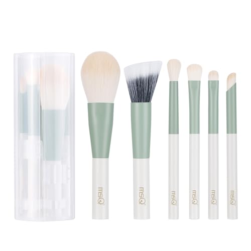 MSQ 6 Stück Pinselset Makeup Professionelles Foundation Make up Pinsel Set enthält Lidschatten,Stippling,Concealer Pinsel Perfekt für Reisen von MSQ