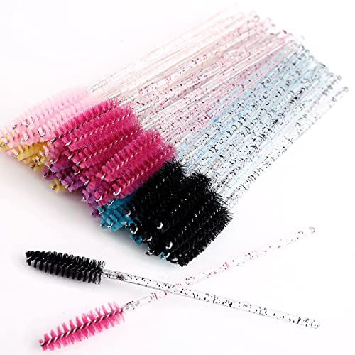 MSQ 60 Pack Einweg Wimperntusche Zauberstäbe Augenbrauenbürsten Applikator 6 Farben Make-up Kosmetikbürste Mit Kristallgriff Für Wimpernverlängerung von MSQ