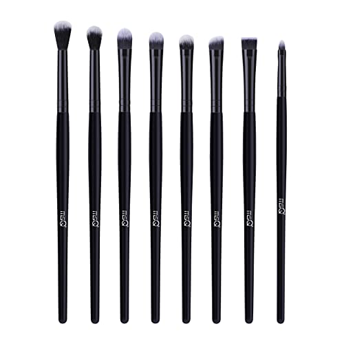 MSQ 8 Stück Augen Make Up Pinsel Sets Augenpinsel Pinselset Lidschatten Pinselset Premium Auge Schminkpinsel Set zum von Augen Makeup Schwarz von MSQ