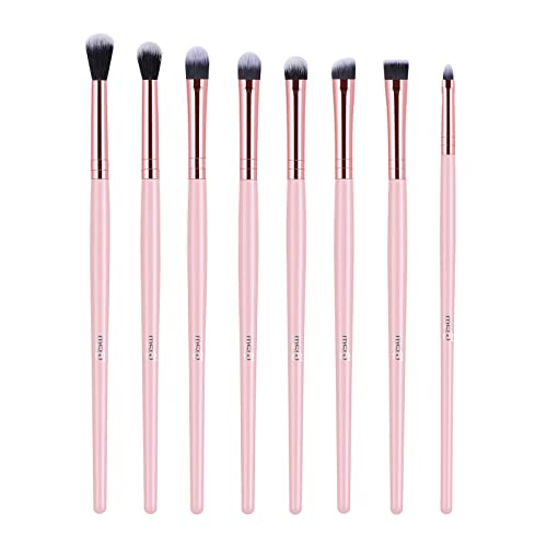 MSQ Lidschatten Pinselset 8 Stück Augen Make Up Pinsel Augenpinsel Set Premium Synthetischen Auge Schminkpinsel Set - Super Geschenkidee Rosa von MSQ