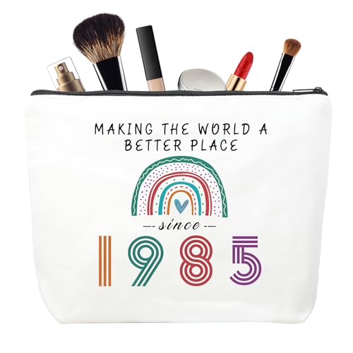 MSQ Kosmetiktasche Damen, 40 Geburtstag Make-Up-Tasche, Tragbare Makeup Tasche, Mehrzweck Makeup Tasche, Geschenke für 40 Geburtstag Frauen, Mütter, Beste Freundinnen und Brautjungfern (1985) von MSQ