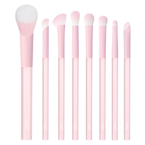 MSQ Pinselset Makeup Start Makers 8 Stück Professionelle Make Up Pinsel Set Rose Kristall Kosmetik Pinselset Puder Foundation Lidschatten Concealer Eyeshadow Schmink Pinsel von MSQ