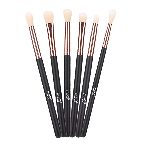 MSQ 6 Stück Lidschatten Make-Up Pinsel Set,Augenpinsel Set Make up Augenbrauen Pinsel für Lidschatten, Augenbraue, Eyeliner, Blending, Concealer Rose Gold von MSQ