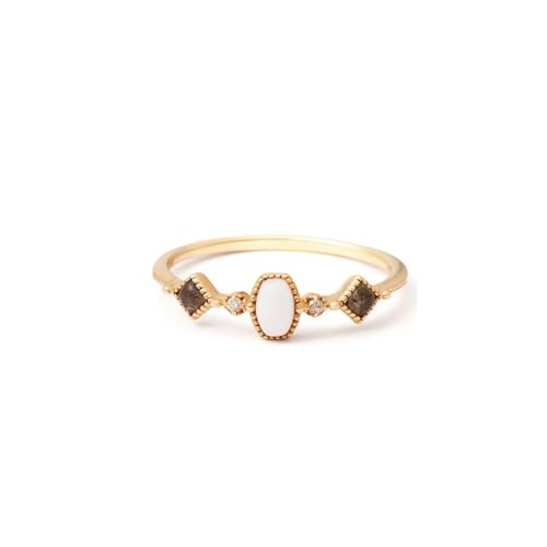 MSSCER Damen-Ring aus 925er-Sterlingsilber, Korallen-Edelstein-Ring, natürlicher Aquamarin-Ring, natürlicher Labradorit-Armband (Color : Coral Stone_No.8) von MSSCER