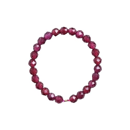 MSSCER Damen-Ring mit edelsteinartigem, facettiertem, natürlichem Granat und burgunderfarbenem Kristall-Ringschmuck (Material : Bead:(No.7)) von MSSCER