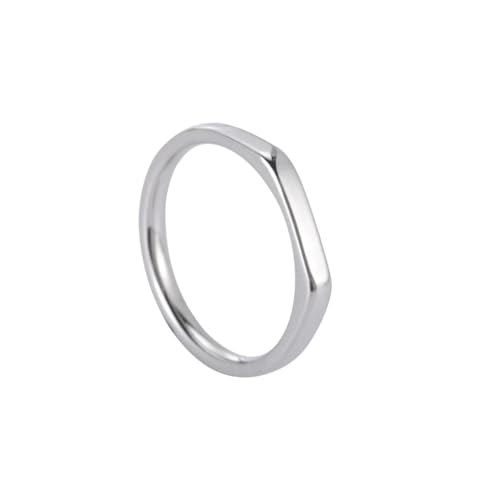 MSSCER Schlichter Ring aus Edelstahl for Damen, Gold, Silber, Schwarz, klassischer Ring, Paarschmuck, Geschenke (Color : Steel Color_7) von MSSCER