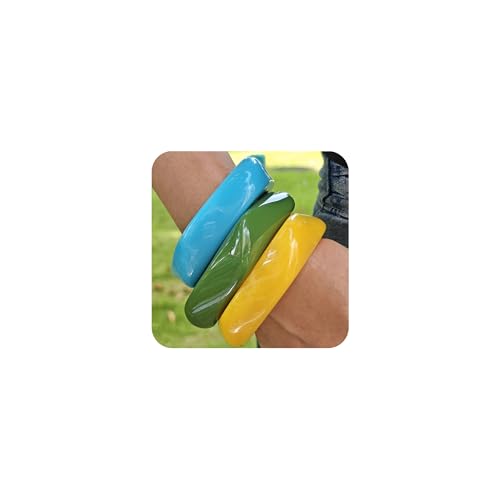 MSSIEJEW Acryl-Harz-Armreif für Damen, unregelmäßiger Armreif, Wickelarmband, Acryl-Armreifen, unregelmäßige geometrische Kunststoff-Armbänder für Frauen, 7, Kunststoff, Kein Edelstein von MSSIEJEW