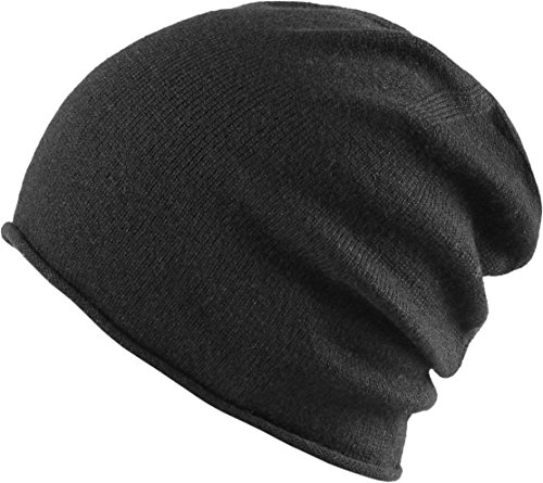 MSTRDS Unisex Cashmere Slouch Beanie Black One Mütze mit 40% Kaschmir für Damen und Herren von MSTRDS