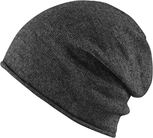 MSTRDS Unisex Cashmere Slouch Beanie ht. Charcoal One Mütze mit 40% Kaschmir für Damen und Herren von MSTRDS