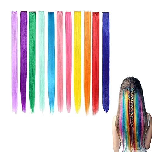 11 Stück Kinder Synthetisch Haarteil, Mädchen Haarteil Band, Haarverlängerung Haarteile, Bunte Haarsträhnen Haarteile, Gefärbte Haarverlängerungen für Kinder und Frauen 11 Stück Kinder Synthetisch Haarteil, Mädchen Haarteil Band, Haarverlängerung Haarteile, Bunte Haarsträhnen Haarteile, Gefärbte Haarverlängerungen für Kinder und Frauen von MSYG