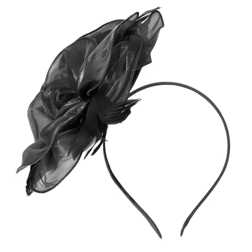 MSemis 1920s Damen Elegant Fascinator Stirnband Vintage Feder Haarschleife Haarreif Hochzeit Fascinator Haarband Cocktail Party Accessoires Schwarz A One Size von MSemis