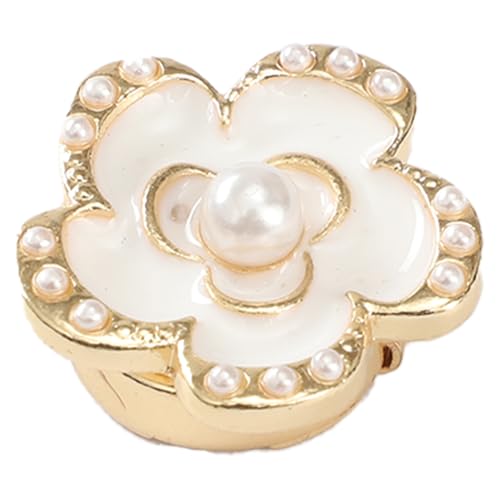 MSemis Exquisite Blüte Ärmelknopf Abdeckung, Manschettenknöpfe Strass Faux Pearl Manschettenknopf-Schmuck Typ B One Size von MSemis