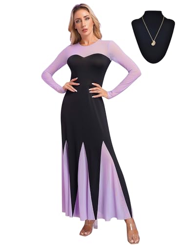 MSemis Halloween Kostüm Damen Kleid Retro Elegantes Damen Langarm Mittelalterliche Kleid Swingkleid für Halloween Cocktail Party Gold - XL von MSemis