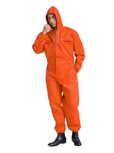 MSemis Herren Arbeitsoverall Langarm Mechanisch Jumpsuit Einteiliger Arbeitsmechanikern Overall mit Kapuze Arbeitskleidung Orange L MSemis Herren Arbeitsoverall Langarm Mechanisch Jumpsuit Einteiliger Arbeitsmechanikern Overall mit Kapuze Arbeitskleidung Orange L von MSemis