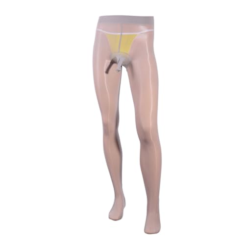 MSemis Herren Strumpfhose Männer Lang Unterhose Pantyhose Unterwäsche Sexy Strumpfhose Leggings Pants Hosen Transparent Nylon Strumpfhose Grau XL von MSemis