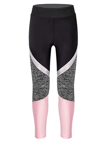 MSemis Mädchen Jogginghose Lange Leggings Sport Hosen mit Buchstaben Gedruckt für Gym Yoga Tanz Laufen Rosa C 134-140 von MSemis