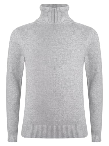 MSemis Mädchen Langarmshirt Rollkragenpullover Gerippter Strickpulli Blusetop Autumn Winter Teenager Oberteile Grau 134-140 von MSemis