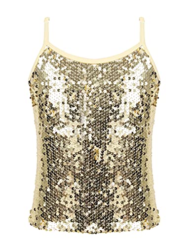 MSemis Mädchen Unterhemd Glitzer Pailletten Tank Top Trägershirt Verstellbare Fasching Party Jazz Oberteil Gold/Silber/Schwarz/Lila/Blau Gold 122-128 MSemis Mädchen Unterhemd Glitzer Pailletten Tank Top Trägershirt Verstellbare Fasching Party Jazz Oberteil Gold/Silber/Schwarz/Lila/Blau Gold 122-128 von MSemis