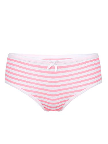 MSemis Unterhosen Damen Baumwolle Sexy Hipster Panties Mittel Taille Gestreift Schlüpfer Bikini Slip Höschen Unterwäsche mit Bowknot Shrimp Rot OneSize von MSemis