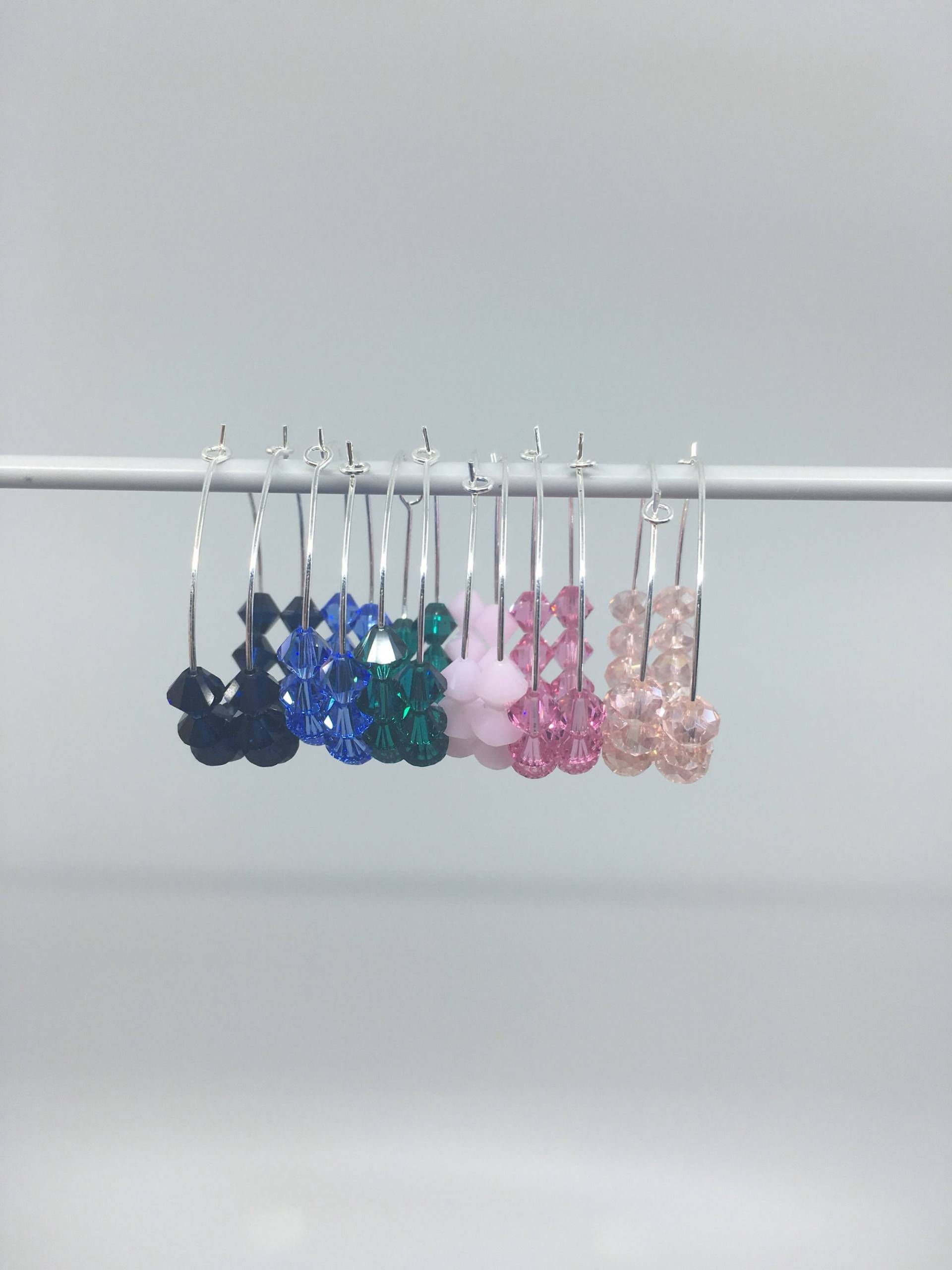 Swarovski Kristall Silber Creolen - Verschiedene Farben Swarovski Kristall Silber Creolen - Verschiedene Farben von MSnowsDesigns
