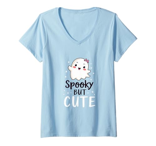 Damen Gruseliges Aber niedliches, lustiges Halloween T-Shirt mit V-Ausschnitt Damen Gruseliges Aber niedliches, lustiges Halloween T-Shirt mit V-Ausschnitt von MSpoace