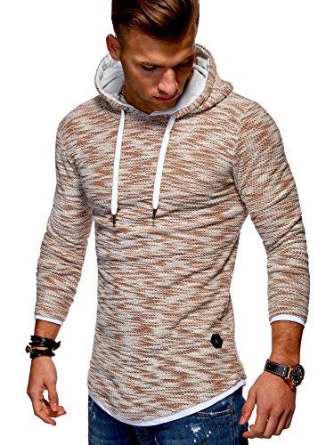 Rello & Reese Herren 2in1 Oversize Hoodie Pullover Kapuzenpullover MT-7424 [Beige, L] von Rello & Reese