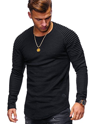 MT Styles Herren Oversize Sweatshirt Biker Pullover Hoodie MT-7311 [Schwarz, XXL] von Rello & Reese